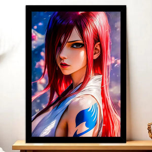 Cadre Noir Erza Fairy Tail illustré à la main en Anjou
