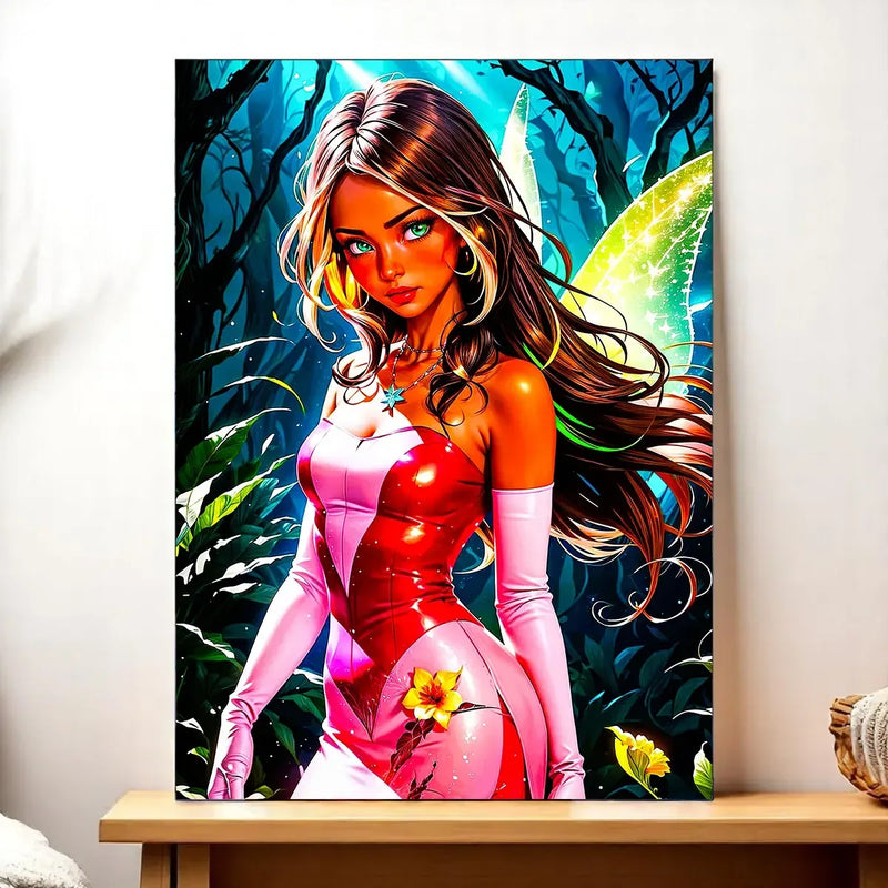 Tableau Flora Winx illustré à la main en Anjou