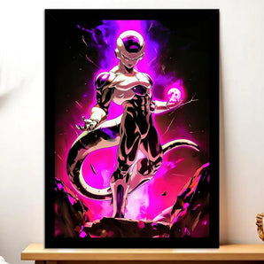 Cadre Noir Freezer Dragon Ball illustré à la main en Anjou