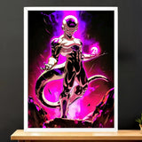 Cadre Blanc Freezer Dragon Ball illustré à la main en Anjou