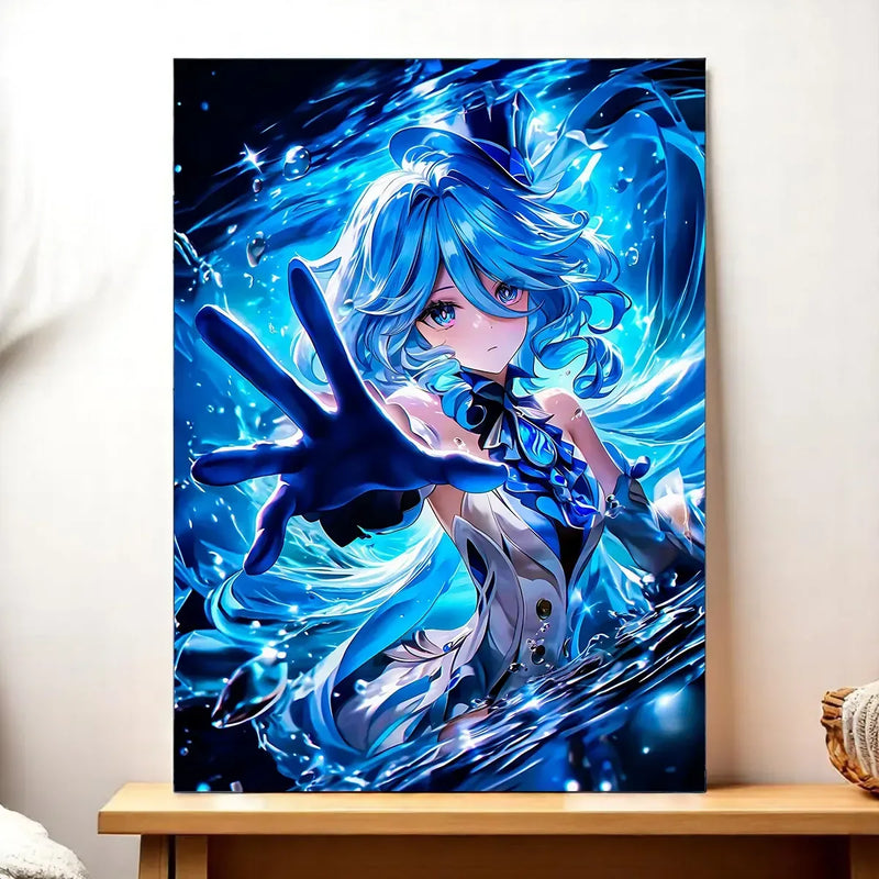 Tableau Furina Genshin Impact illustré à la main en Anjou