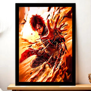 Cadre Noir Gaara Naruto illustré à la main en Anjou