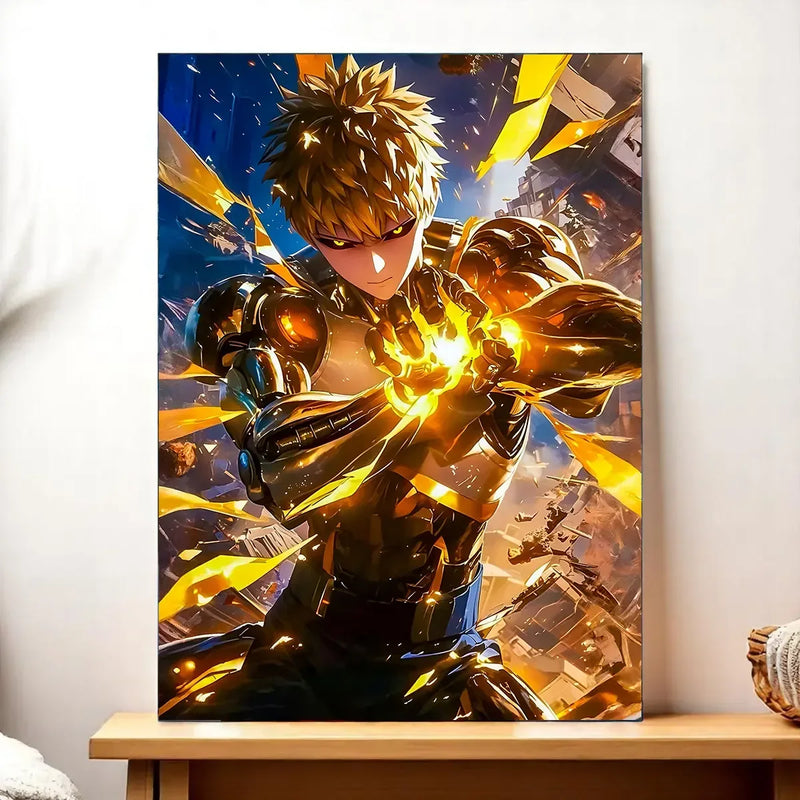 Tableau Genos One Punch Man illustré à la main en Anjou
