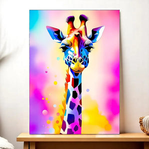 Tableau Girafe Pop Art illustré à la main en Anjou