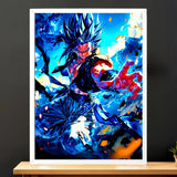 Cadre Blanc Gogeta Blue illustré à la main en Anjou