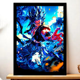 Cadre Noir Gogeta Blue illustré à la main en Anjou