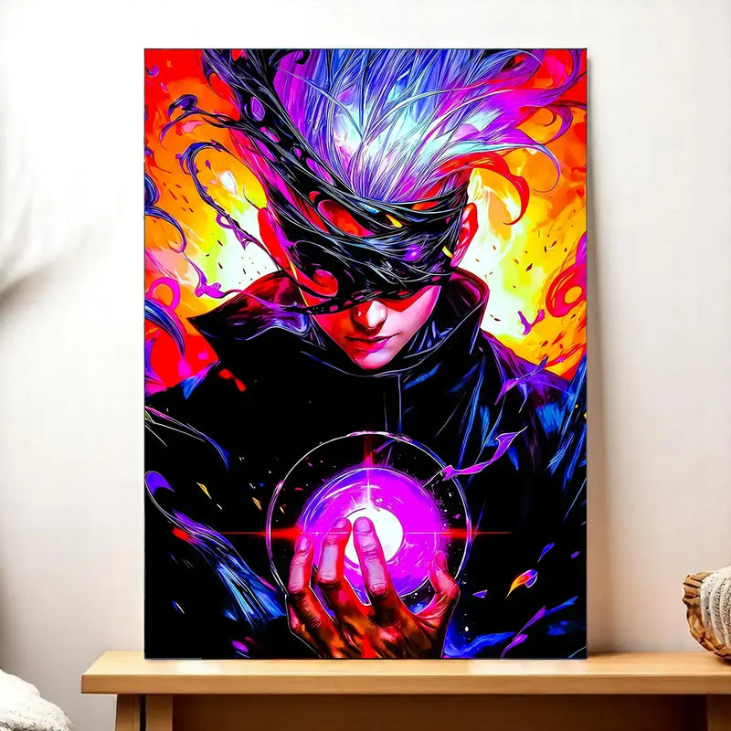 Tableau Gojo Jujutsu Kaisen illustré à la main en Anjou