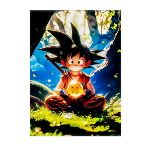 Poster Goku Enfant Dragon Ball illustré à la main en Anjou