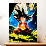 Affiche Goku Enfant Dragon Ball illustrée à la main en Anjou
