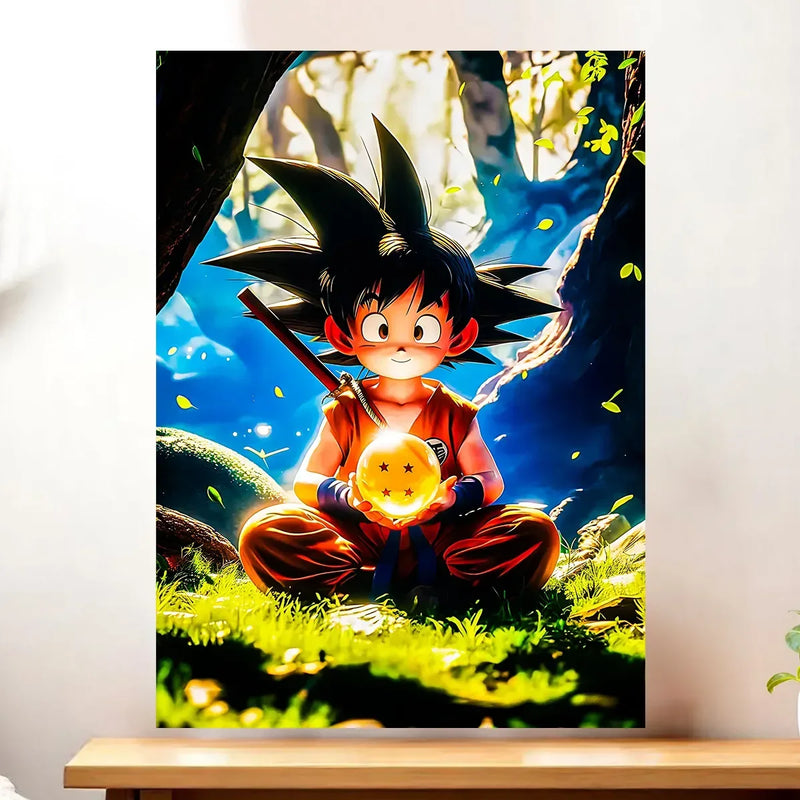 Affiche Goku Enfant Dragon Ball illustrée à la main en Anjou
