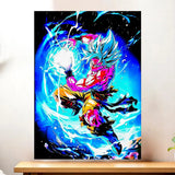 Affiche Goku Migatte Dragon Ball illustrée à la main en Anjou