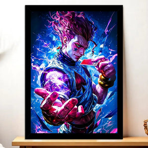 Cadre Noir Hisoka Hunter x Hunter illustré à la main en Anjou