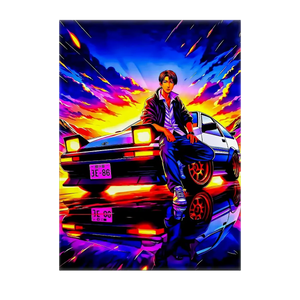 Poster Initial D illustré à la main en Anjou