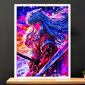 Cadre Blanc Inuyasha illustré à la main en Anjou