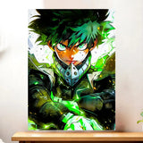 Affiche Izuku My Hero Academia illustrée à la main en Anjou