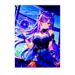 Poster Keqing Genshin Impact illustré à la main en Anjou