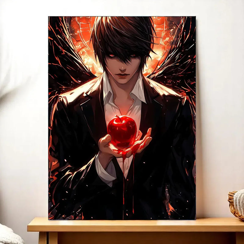 Tableau Kira Death Note illustré à la main en Anjou