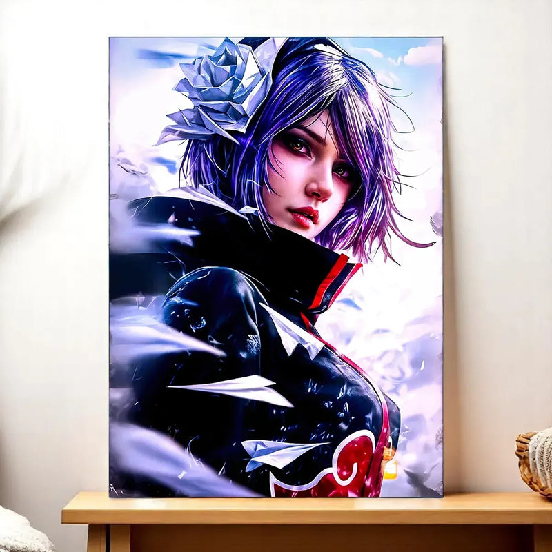 Tableau Konan Naruto illustré à la main en Anjou