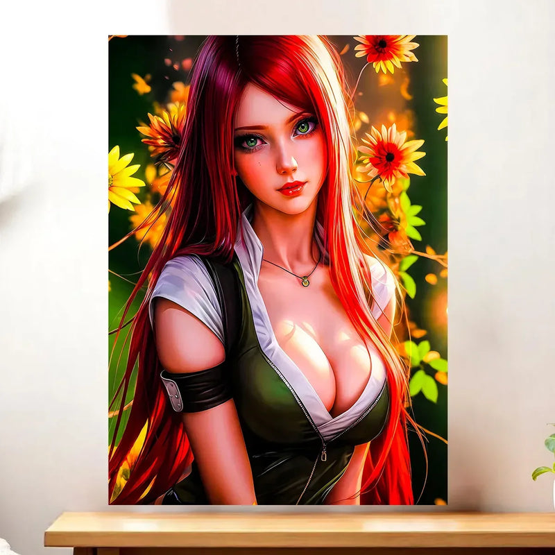Affiche Kushina Naruto illustrée à la main en Anjou