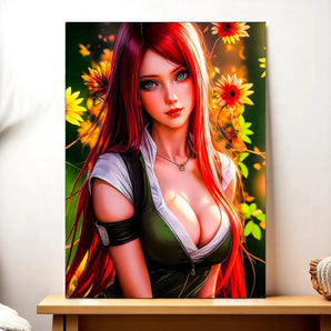 Tableau Kushina Naruto illustré à la main en Anjou
