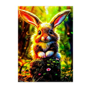 Poster Lapin Forêt illustré à la main en Anjou