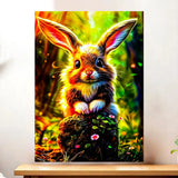 Affiche Lapin Forêt illustrée à la main en Anjou