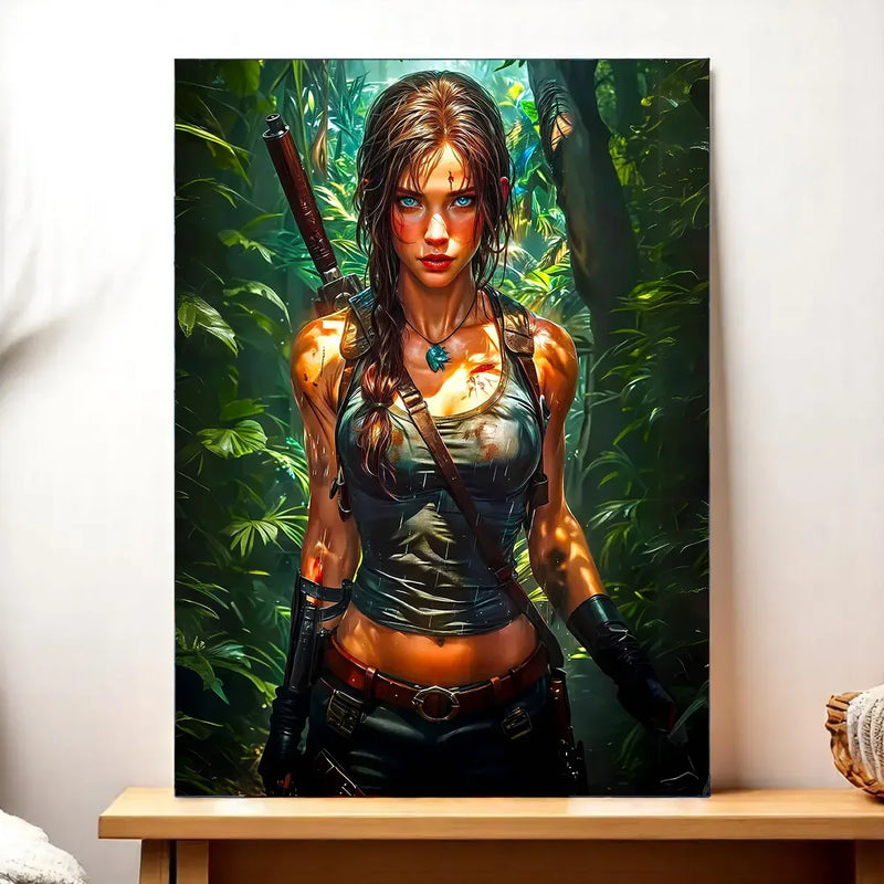Tableau Lara Croft illustré à la main en Anjou