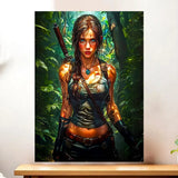 Affiche Lara Croft illustrée à la main en Anjou