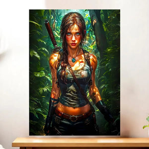 Affiche Lara Croft illustrée à la main en Anjou