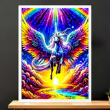 Cadre Blanc Licorne Arc en Ciel