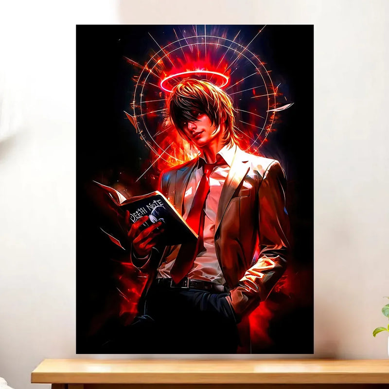 Affiche Light Yagami Death Note illustrée à la main en Anjou