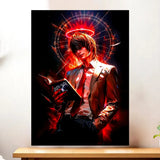 Affiche Light Yagami Death Note illustrée à la main en Anjou