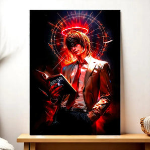 Tableau Light Yagami Death Note illustré à la main en Anjou
