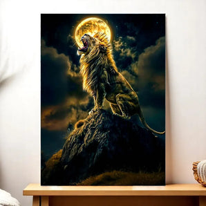 Tableau Lion Rugissant illustré à la main en Anjou