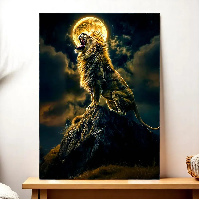Tableau Lion Rugissant illustré à la main en Anjou