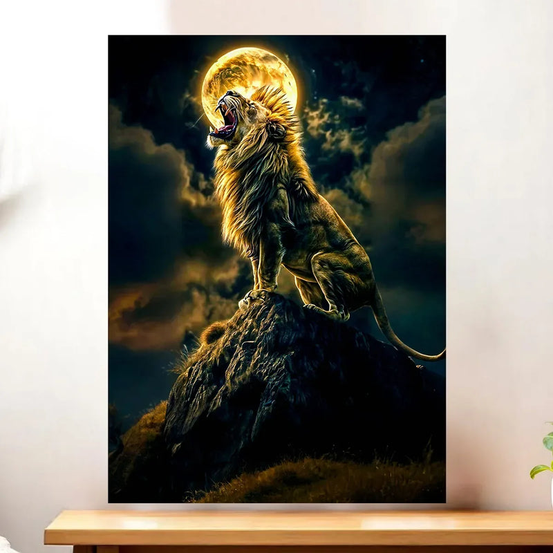 Affiche Lion Rugissant illustrée à la main en Anjou