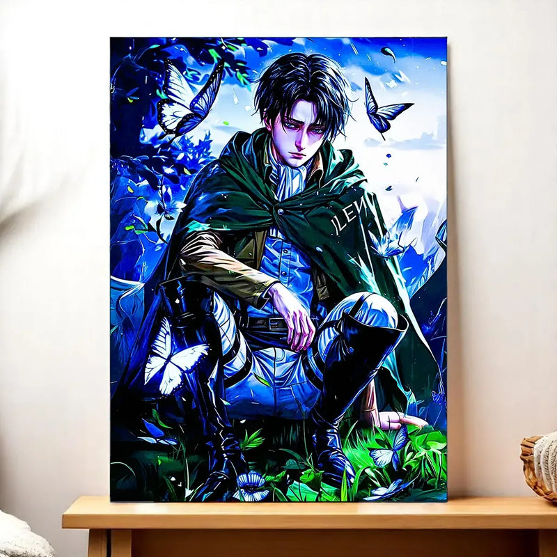 Tableau Livai Attaque des Titans illustré à la main en Anjou