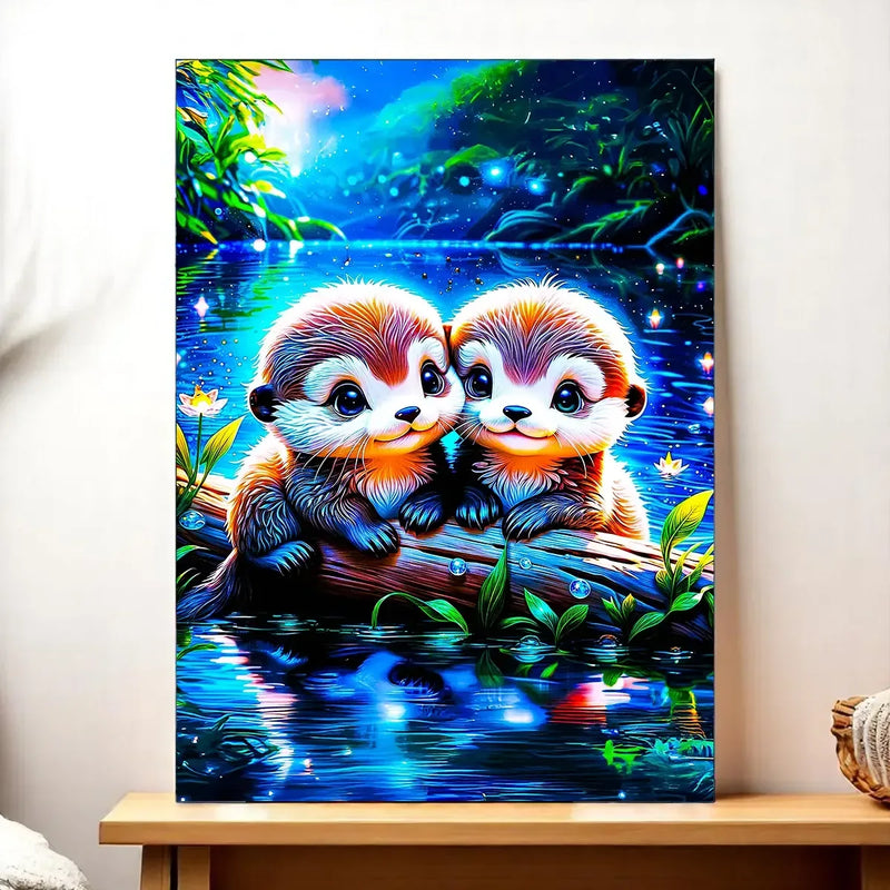 Tableau Loutre illustré à la main en Anjou