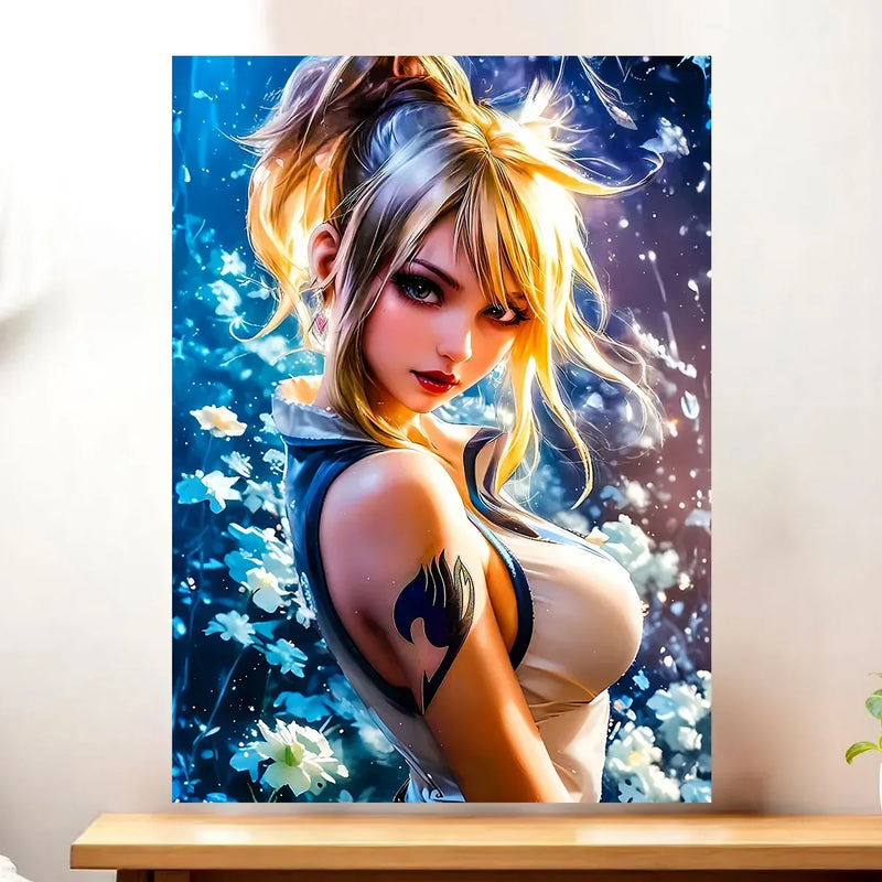 Affiche Lucy Heartfilia Fairy Tail illustrée à la main en Anjou