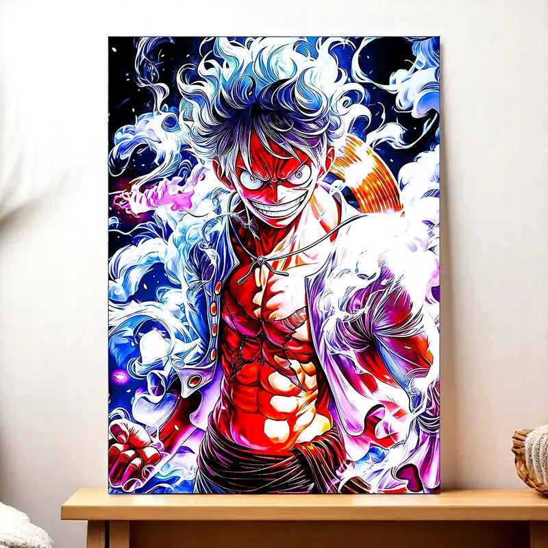 Tableau Luffy Gear 5 One Piece illustré à la main en Anjou