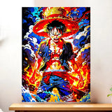 Affiche Luffy One Piece illustrée à la main en Anjou