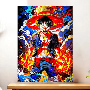 Affiche Luffy One Piece illustrée à la main en Anjou