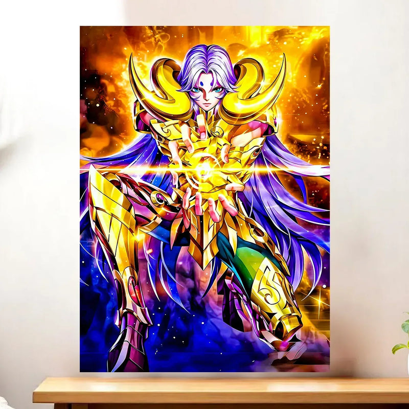 Affiche Mû du Bélier Saint Seiya illustrée à la main en Anjou