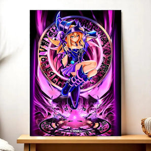 Tableau Magicienne des Ténèbres Dark Magician Girl Yu-Gi-Oh! illustré à la main en Anjou