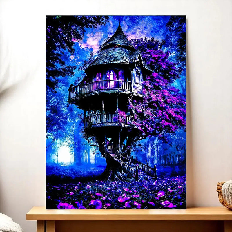 Tableau Maison de Sorcière illustré à la main en Anjou