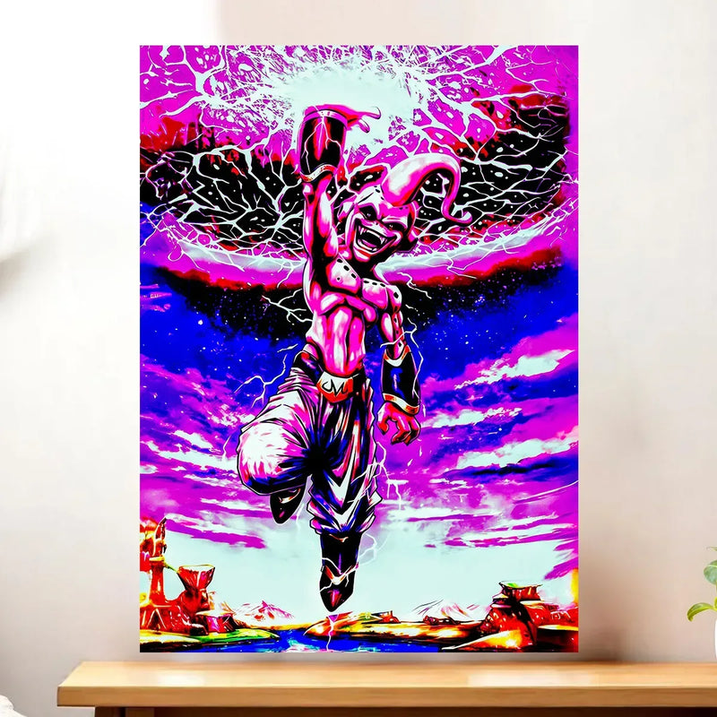 Affiche Majin Boo Dragon Ball illustrée à la main en Anjou