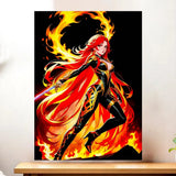 Affiche Mavuika Genshin Impact illustrée à la main en Anjou