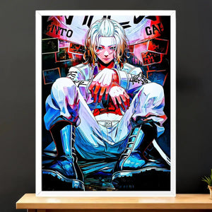 Cadre Blanc Mikey Tokyo Revengers illustré à la main en Anjou