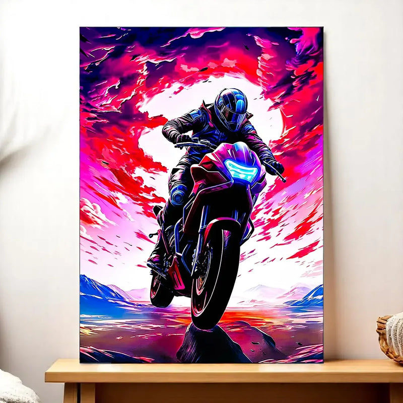 Tableau Moto Sportive illustré à la main en Anjou