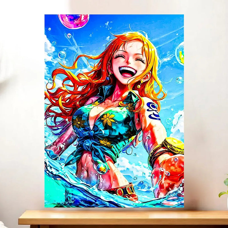 Affiche Nami One Piece illustrée à la main en Anjou